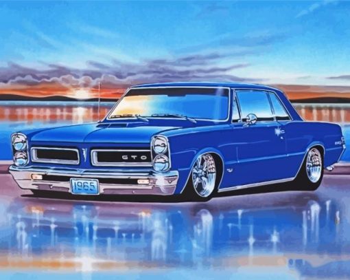 Aesthetic Blue 1965 Pontiac Paint by numbers