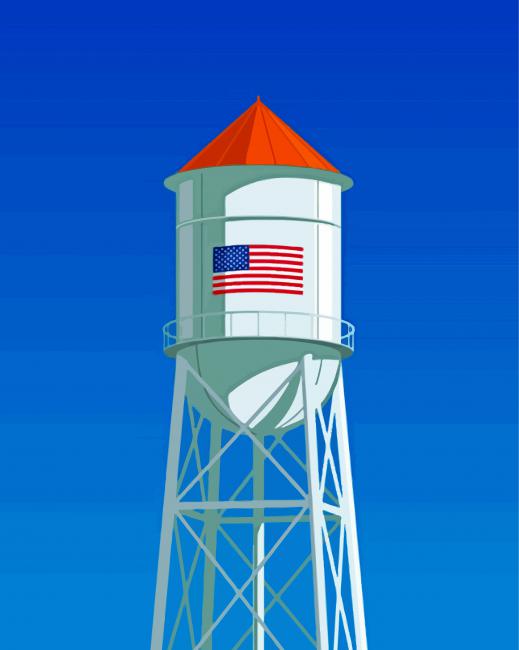 American Water Tower paint by numbers