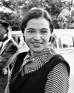 black and white Rosa Parks paint by number