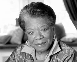 black and white american poet Maya Angelou paint by number