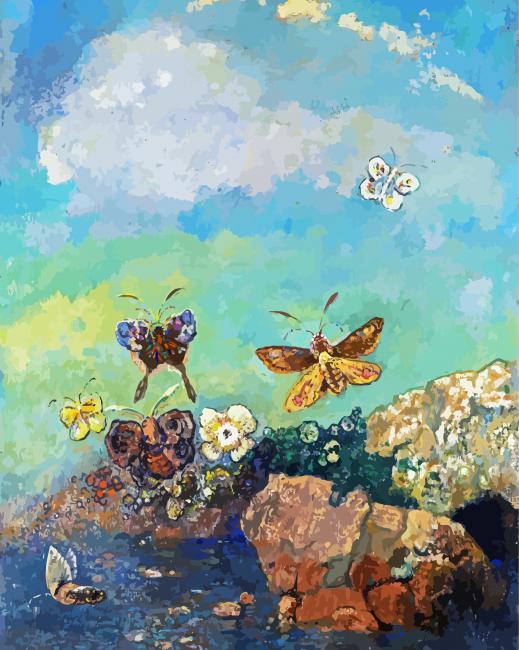Butterflies Art By Odilon Redon paint by numbers