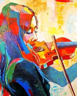 Colorful Abstract Violinist paint by numbers