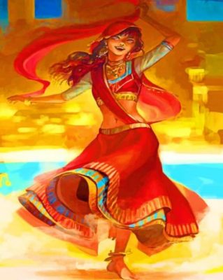 Indian Woman Dancing paint by number