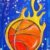Flaming Basketball paint by numbers