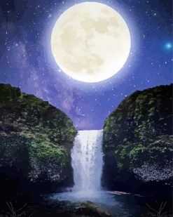 Moon And Waterfall paint by numbers