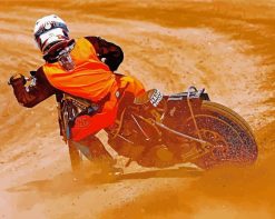 motorcycle Speedway biker drifting paint by number