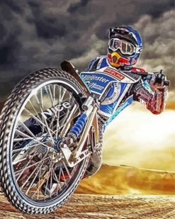motorcycle Speedway biker paint by numbers