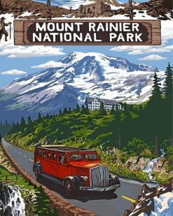 Mount Rainier National Park paint by number