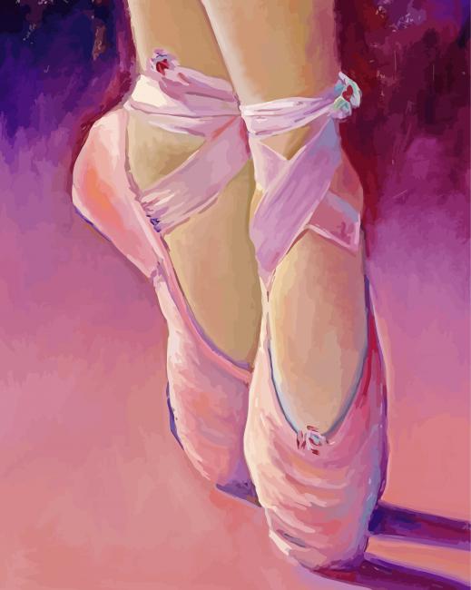 Pink Ballet Shoes paint By Numbers