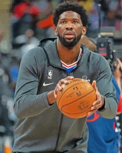 professional basketballer joel embiid paint by number