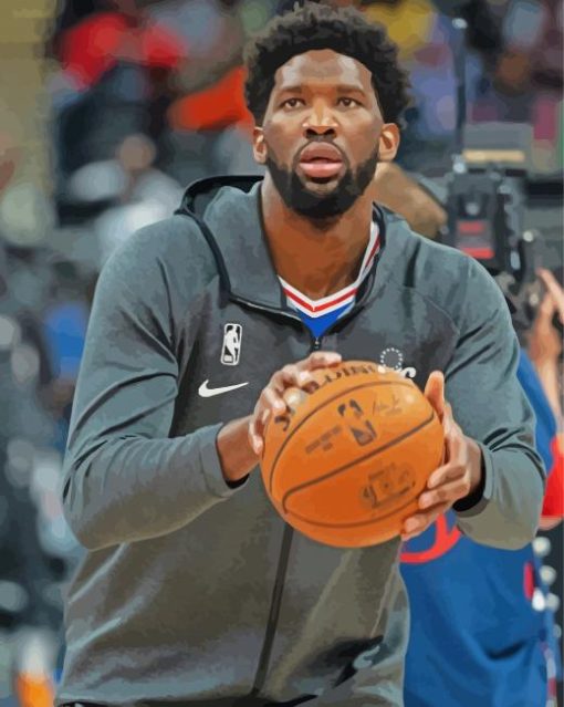 professional basketballer joel embiid paint by number