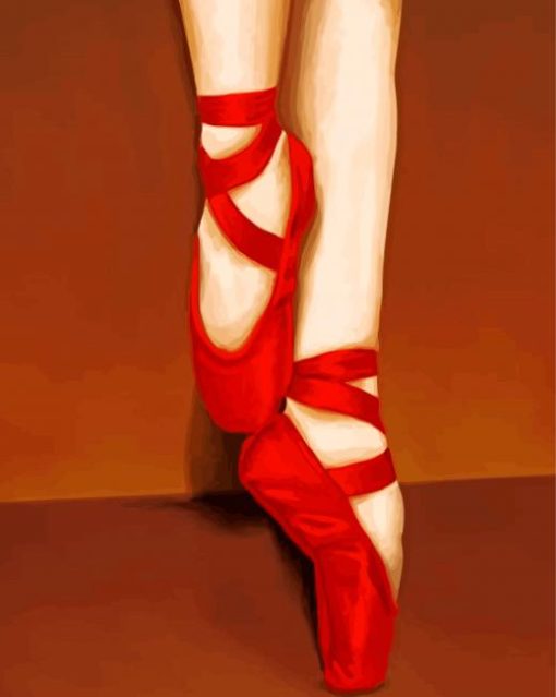 Red Ballet Shoes paint By Numbers