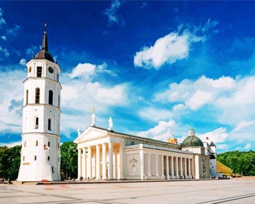 Vilnius Cathedral paint by numbers
