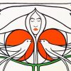 woman and birds by Charles rennie mackintosh paint by number