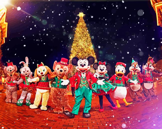 Wonderful Disney Holiday paint by numbers