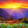 Wonderful Sunrise Mountain paint by numbers