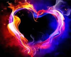 Abstract Fire Heart paint by numbers