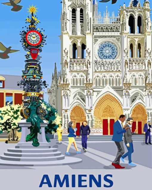 Amiens City Poster paint by numbers