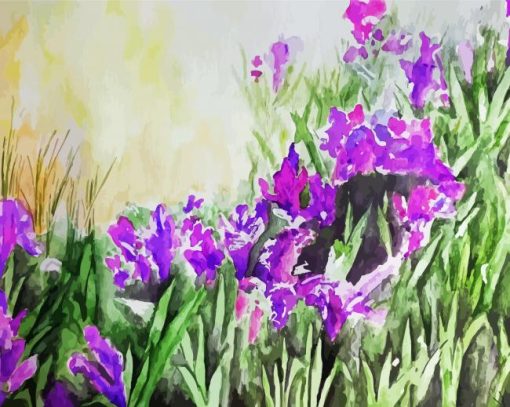 Artistic Iris Field paint by numbers