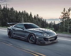 Black Toyota Supra paint by numbers
