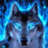 Blue Fire Wolf paint by number
