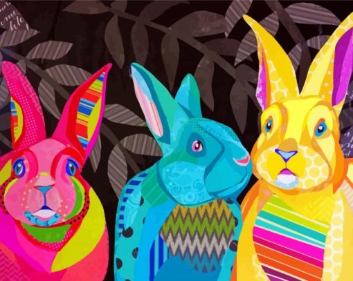 Colorful Abstract Rabbit paint by numbers