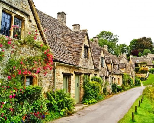 Cotswolds Houses paint by numbers