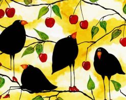 Crows With Cherries paint by numbers
