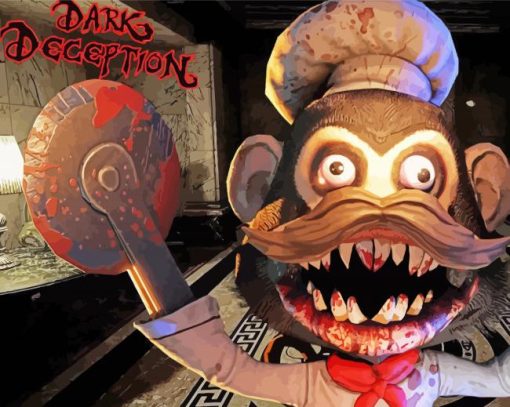 Dark Deception Chef Monkey paint by number