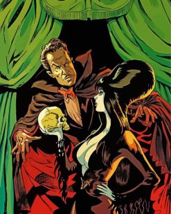 Elvita And Vincent Price paint by numbers