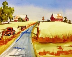 Farm Road Art paint by numbers