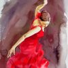 Flamenco Dancer In Red Dress paint by numbers