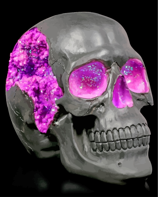 Geode Skull paint by numbers