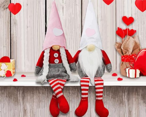 Gnomes Valentins Day paint by numbers