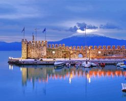 Greece Nafpaktos Port paint by numbers