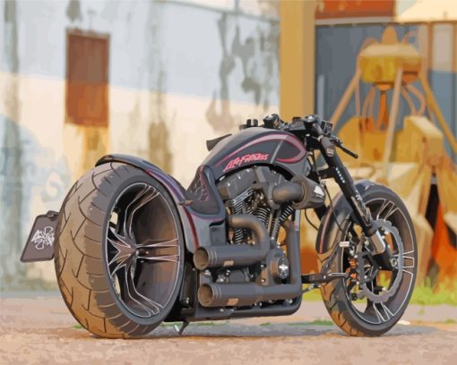 Harley Davidso Dragster Motor paint by numbers
