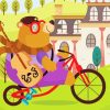 Illustration Bear On Bike paint by numbers