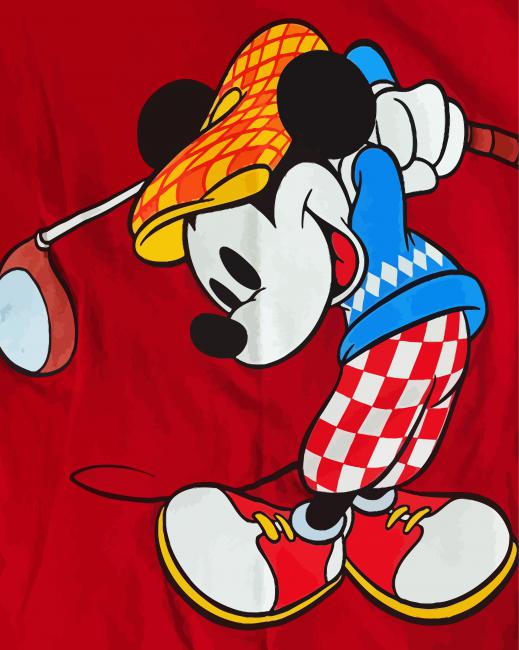 Disney Mickey Mouse Oil Paint by Numbers on Canvas 