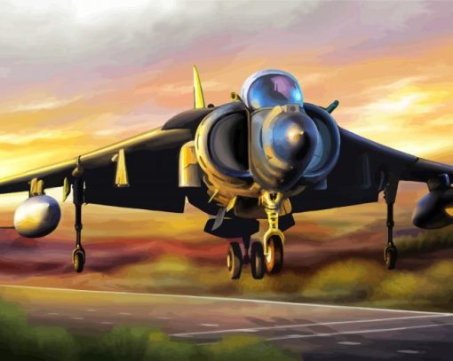 Military Harrier Aircraft paint by numbers
