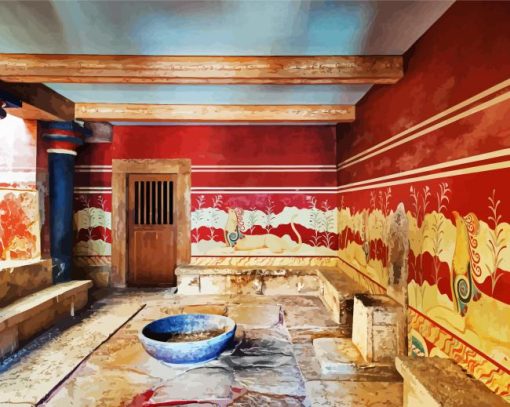 Minos Temple Knossos paint by numbers