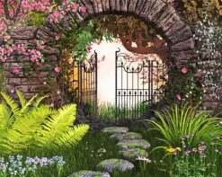 Moon Garden Gate paint by numbers