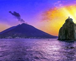 Mount Stromboli Volcano paint by numbers