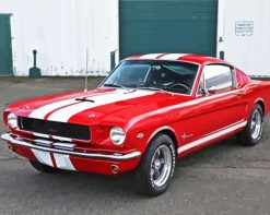 Red 66 ford mustang car paint by number