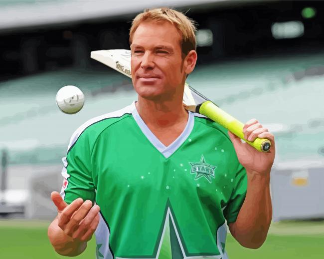 Shane Warne Cricketer paint by numbers