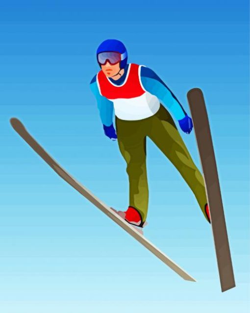 Ski Jump Illustration paint by numbers