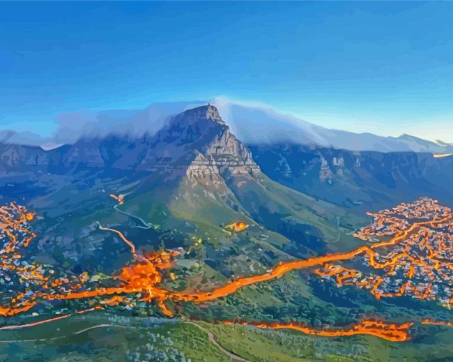 Table Mountain National Park Cape Town paint by numbers