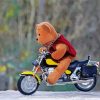Teddy Bear On Motorcycle paint by numbers