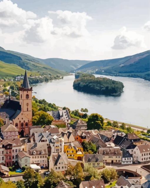 The Rhine River paint by numbers