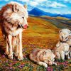 Wild Wolf And Pups paint by numbers