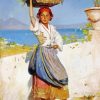 Young Woman Carrying Basket paint by numbers